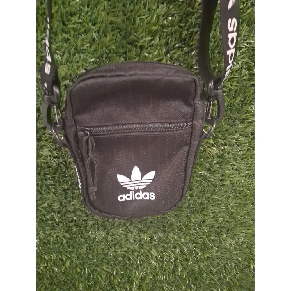 Adidas Originals Black Linear Core Festival Crossbody Bag One Size